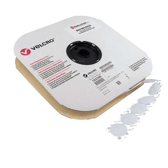 VELCRO® Brand - 1 3/8" White Hook VELCOIN®