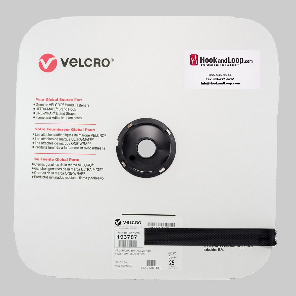 VELCRO® Brand - 1" Black Hook MVA8 - Sew On