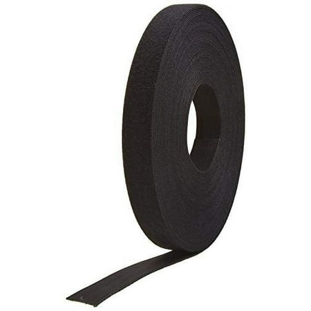 Velcro® Brand ONE-WRAP® Tape – 1/2 in x 75 ft (25 Yards), Black – Reusable Hook-and-Loop Cable Tie Roll, Cut-to-Length – Model 189755