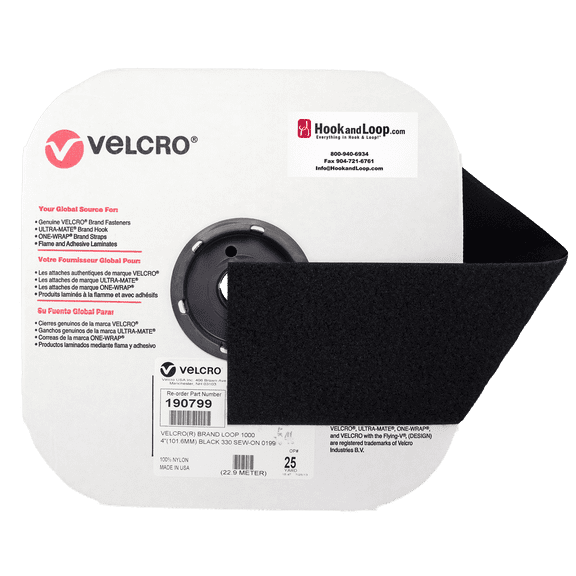 VELCRO® Brand - 4" Black Loop Sew-On