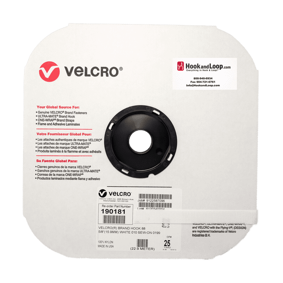 VELCRO® Brand - 5/8" White Hook Sew-On