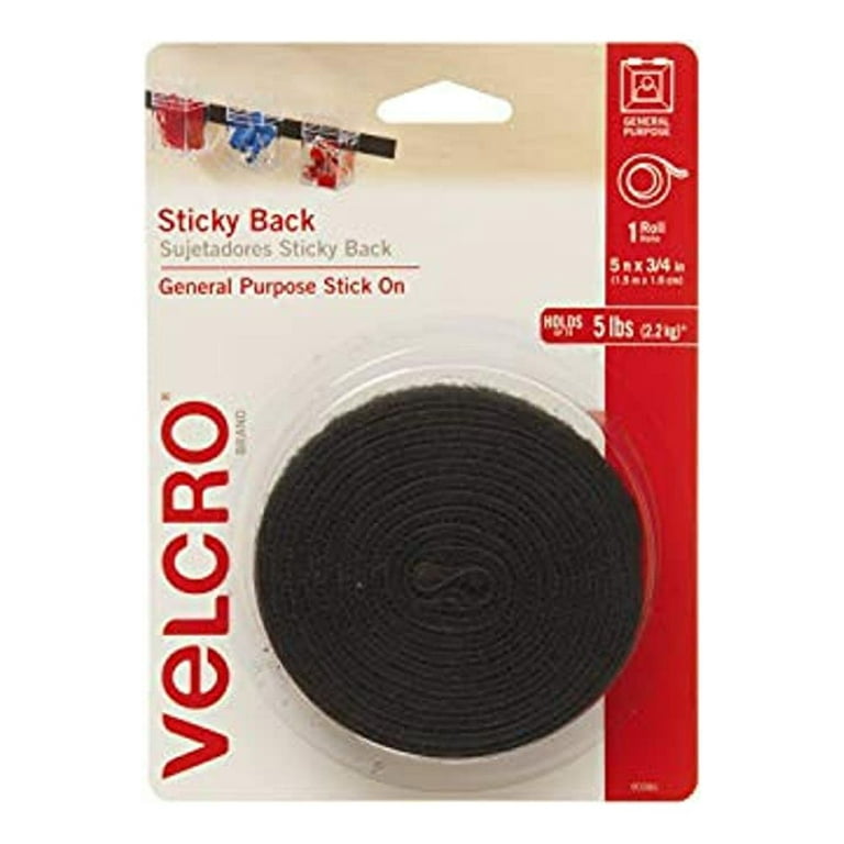 VELCRO? Brand Stick-On Tape, Industrial Strength, Black, 1-In. x
