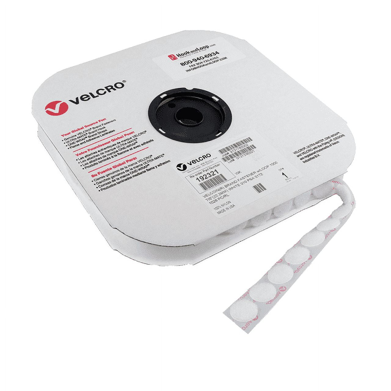 VELCRO® Brand - 7/8" White Loop VELCOIN®
