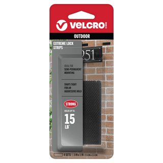 VELCRO Brand Extreme Lock Fasteners | Heavy Duty Snap-Lock Technology | Self-Engaging and Multidirectional Use | 3in x 1in Black Strips | 4 Sets