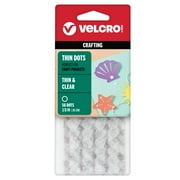 VELCRO Brand Thin General Purpose Tape | General Purpose/ Low Profile | Perfect for Home or Office | 3/8" Circles , 56-Count - Clear
