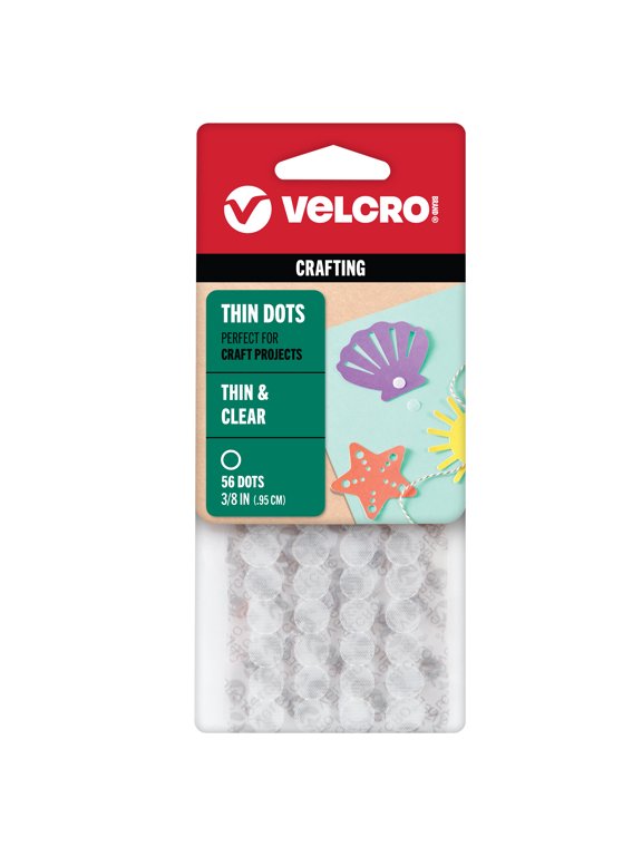 Brand Thin General Purpose Tape | General Purpose/ Low Profile | Perfect for Home or Office | 3/8" Circles , 56-Count - Clear
