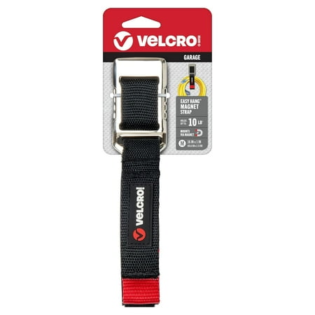 VELCRO Brand EASY HANG Magnet Strap Hook and Loop Fastener, Holds 10lbs, Metal Surfaces like Cabinets, Shelves, Refrigerators Hang Extension Cords, Hoses, Medium 16" x 1"