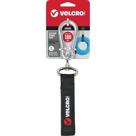 VELCRO Brand EASY HANG™ Storage Strap - Small Strap 16in x 1in 100 lbs Black
