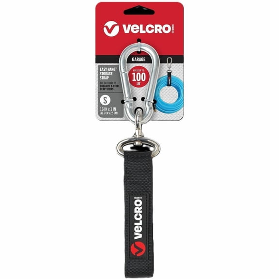 VELCRO Brand EASY HANG™ Storage Strap - Small Strap 16in x 1in 100 lbs Black