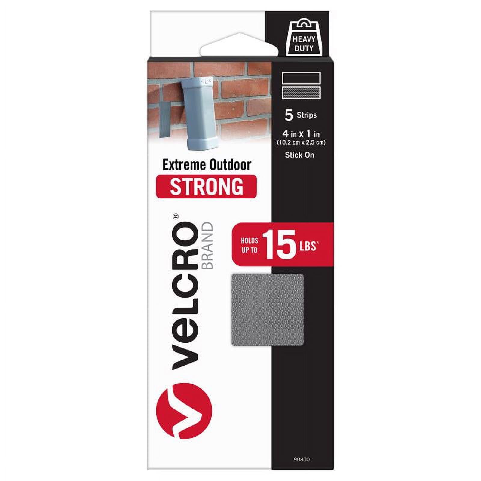 VELCRO® Brand Extreme Outdoor Tape 4in x 1in Strips, Titanium, 5 ct