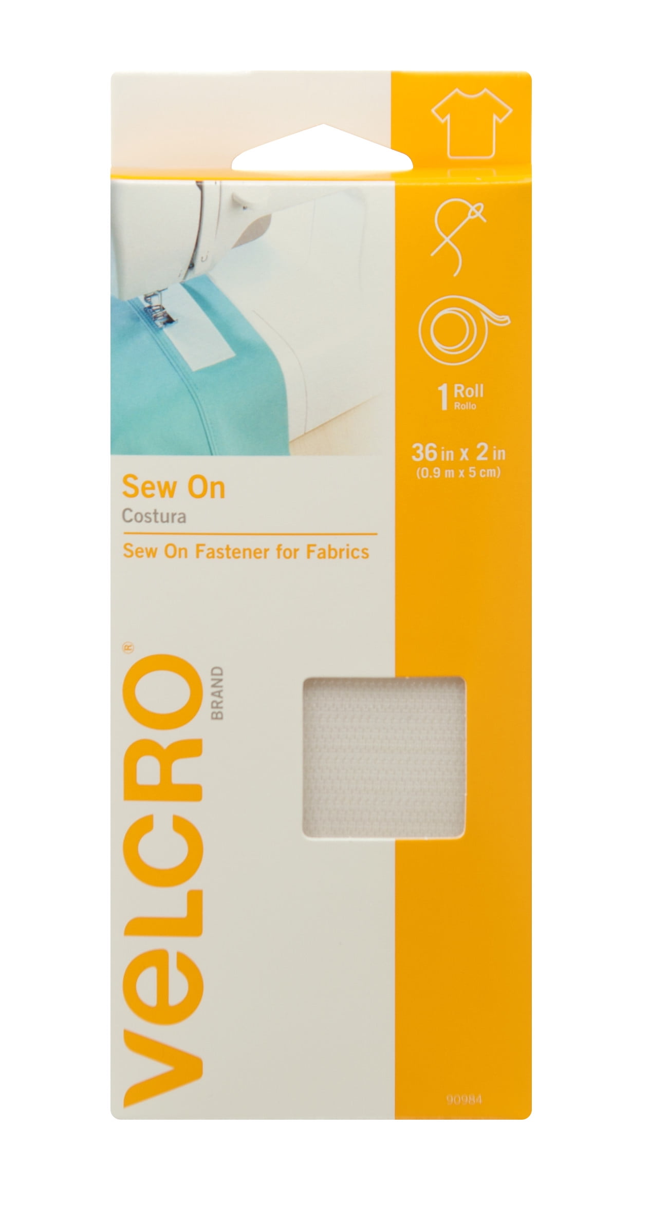 VELCRO Brand For Fabrics Sew On Fabric Tape for Alterations, No Ironing