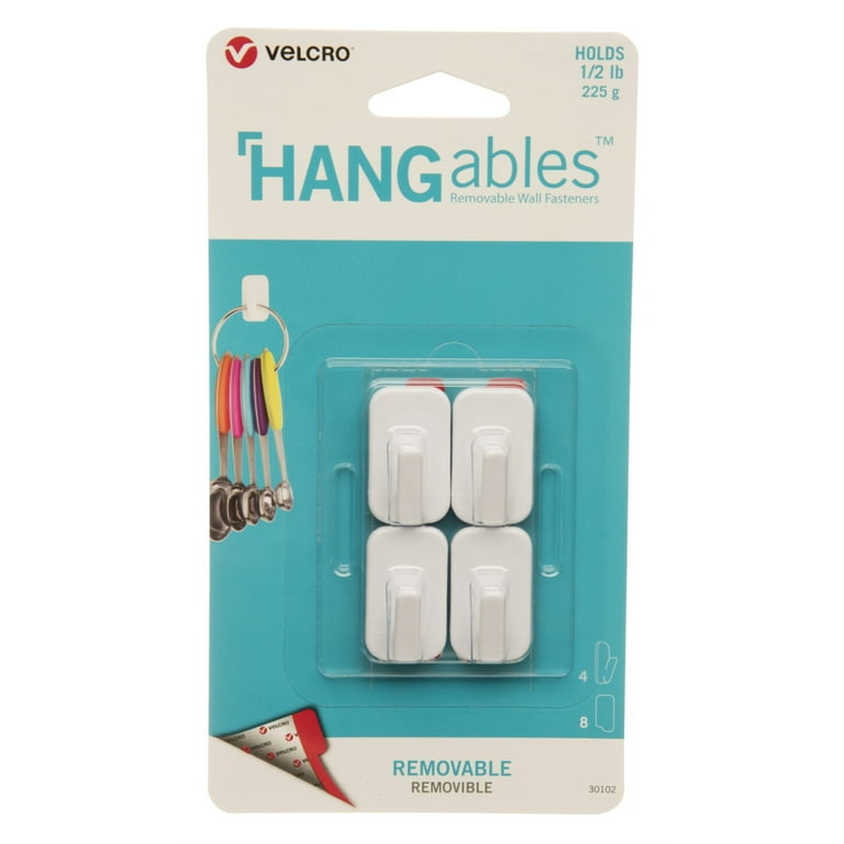 VELCRO Brand HANGables Permanent Adhesive Hooks, Plastic Hanging Hook for  Rough and Smooth Surfaces, Indoor and Outdoor Fasteners for Lightweight  Items