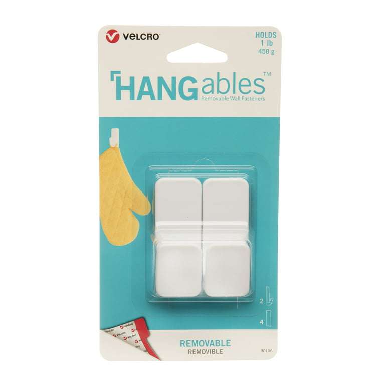VELCRO HANGables Removable Wall Fasteners 3 in. x 1-3/4 in. Strips  (8-Count) 95187 - The Home Depot