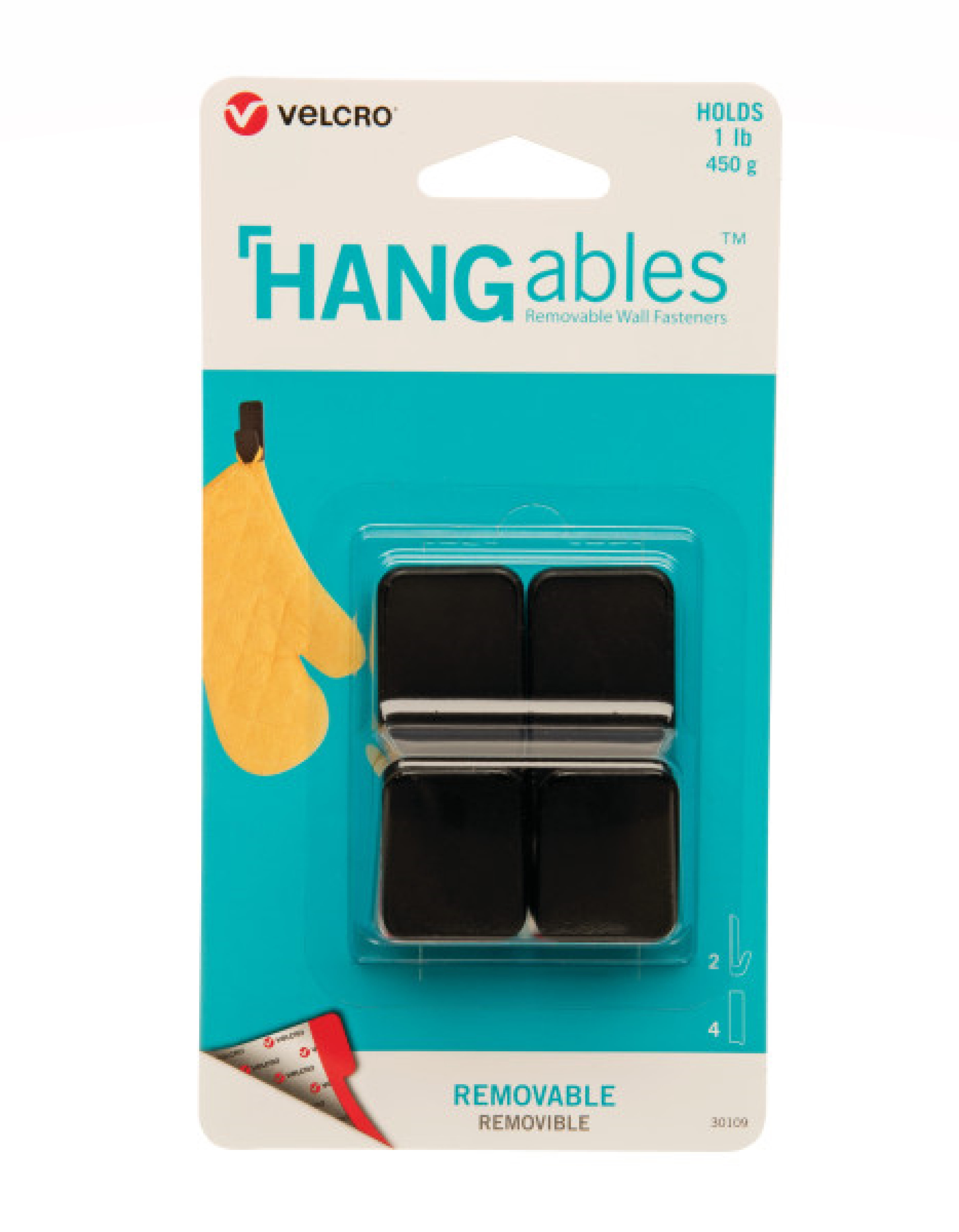  VELCRO Brand HANGables Removable Wall Fasteners, Strong  Adhesive Hold, Up to 7.5 kg / 16 ½ lb (per set of 4)