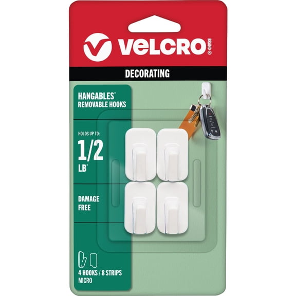 VELCRO Brand Hangables Adhesive Backing Hook & Loop Hook - Pack of 2