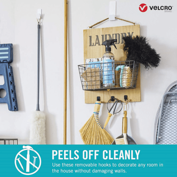 VELCRO Brand Hangables Adhesive Backing Hook & Loop Hook - Single Pack Residential Use, Standard Application
