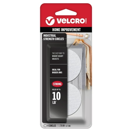 VELCRO® Brand Industrial Strength 1 7/8in Circles. White . 4 ct.