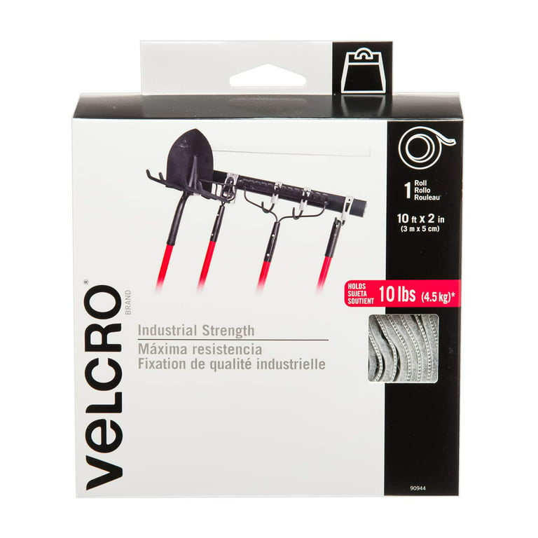 VELCRO Brand Industrial Strength Strips  Superior Holding Power on Smooth  Surfaces, Black 4 x 2, 3 Pack (90977) 