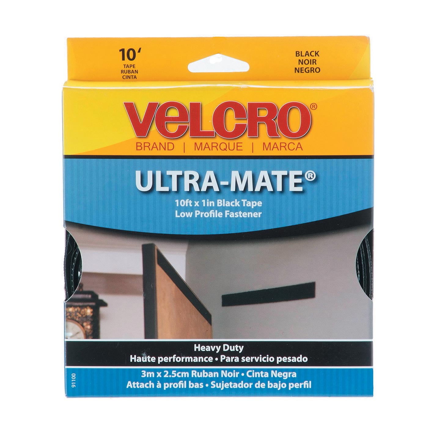 VELCRO Brand Industrial Strength, Indoor & Outdoor Use, Superior Holding  Power on Smooth Surfaces, Black, 15' x 2 Roll (30147) 