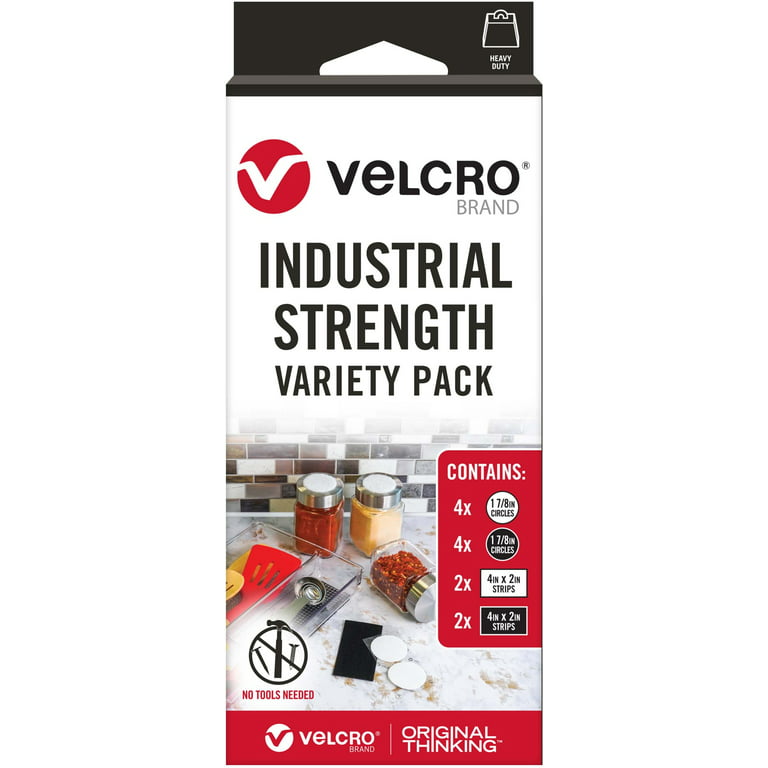 VELCRO Brand Industrial Strength Variety Pack White and Black Circles and  Strips 