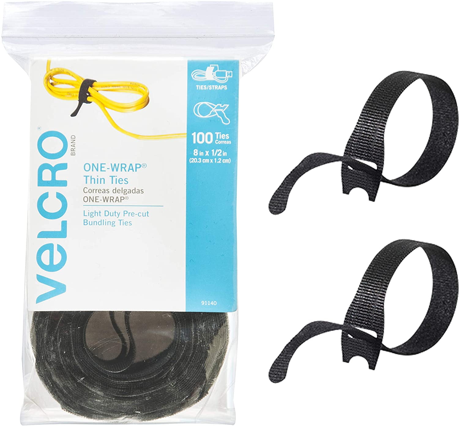 VELCRO® Brand ONE-WRAP® Straps UL Rated 3/4 X 8 25, 50 or 100 ct pucks