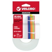 VELCRO Brand ONE-WRAP  Heavy Duty Roll   Reusable Fasteners for Keeping Cords and Cables Tidy   Cut-to-Length Roll, 12ft x 3/4in, White 91808