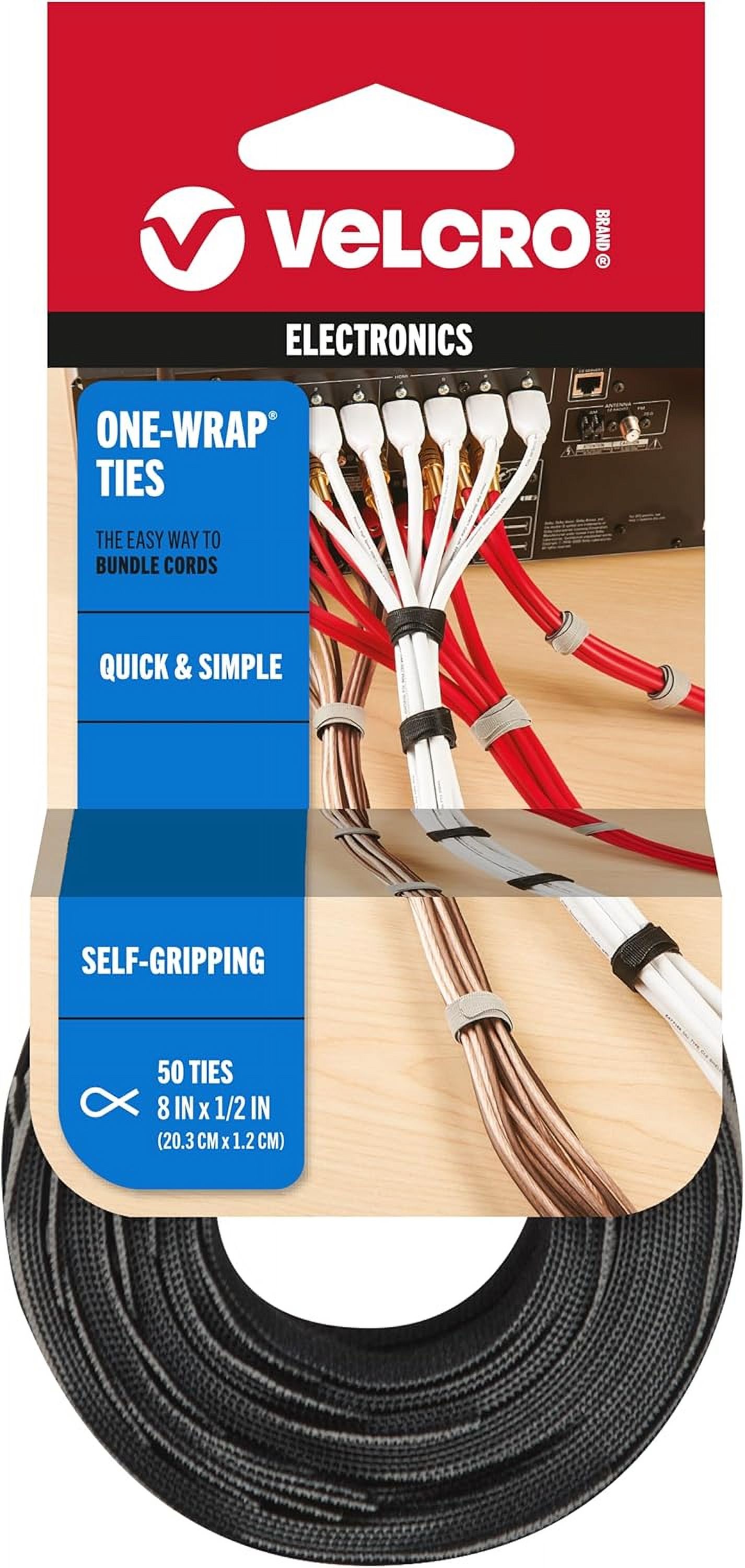 VELCRO Brand ONE WRAP Thin Ties Strong & Reusable Perfect for