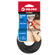 VELCRO Brand ONE-WRAP Ties 8in x 1/2in Ties Gray & Black 50 Ct
