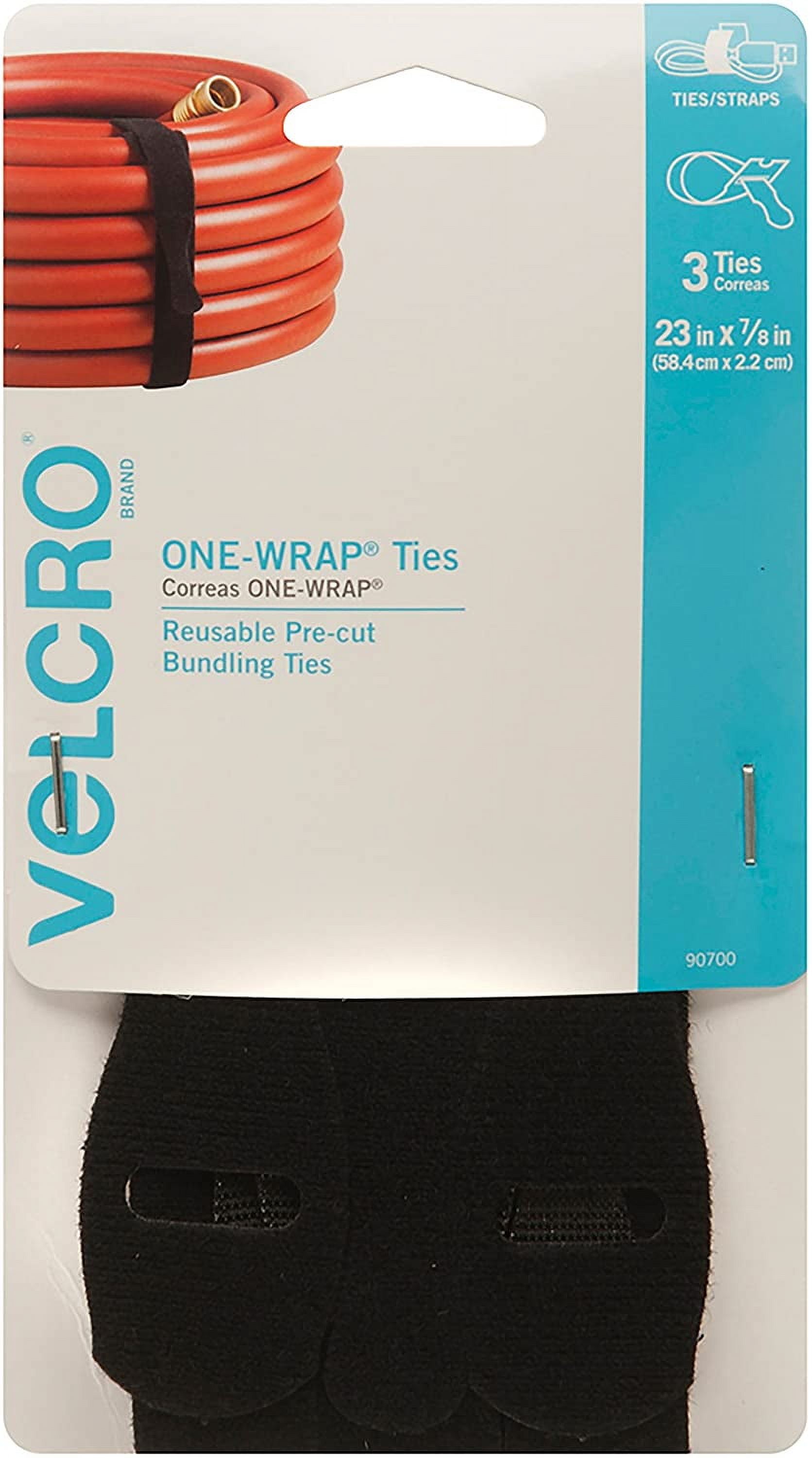 VELCRO Brand ONEWRAP Ties Reusable Precut and Self Gripping For
