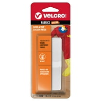 VELCRO Brand SLEEK & THIN™ Stick On Wide Hook & Loop Fastener for Fabrics, 6in x 4in size, White, Soft on Skin, Adhesive Back, No Sewing Needed (VEL-30097-USA)