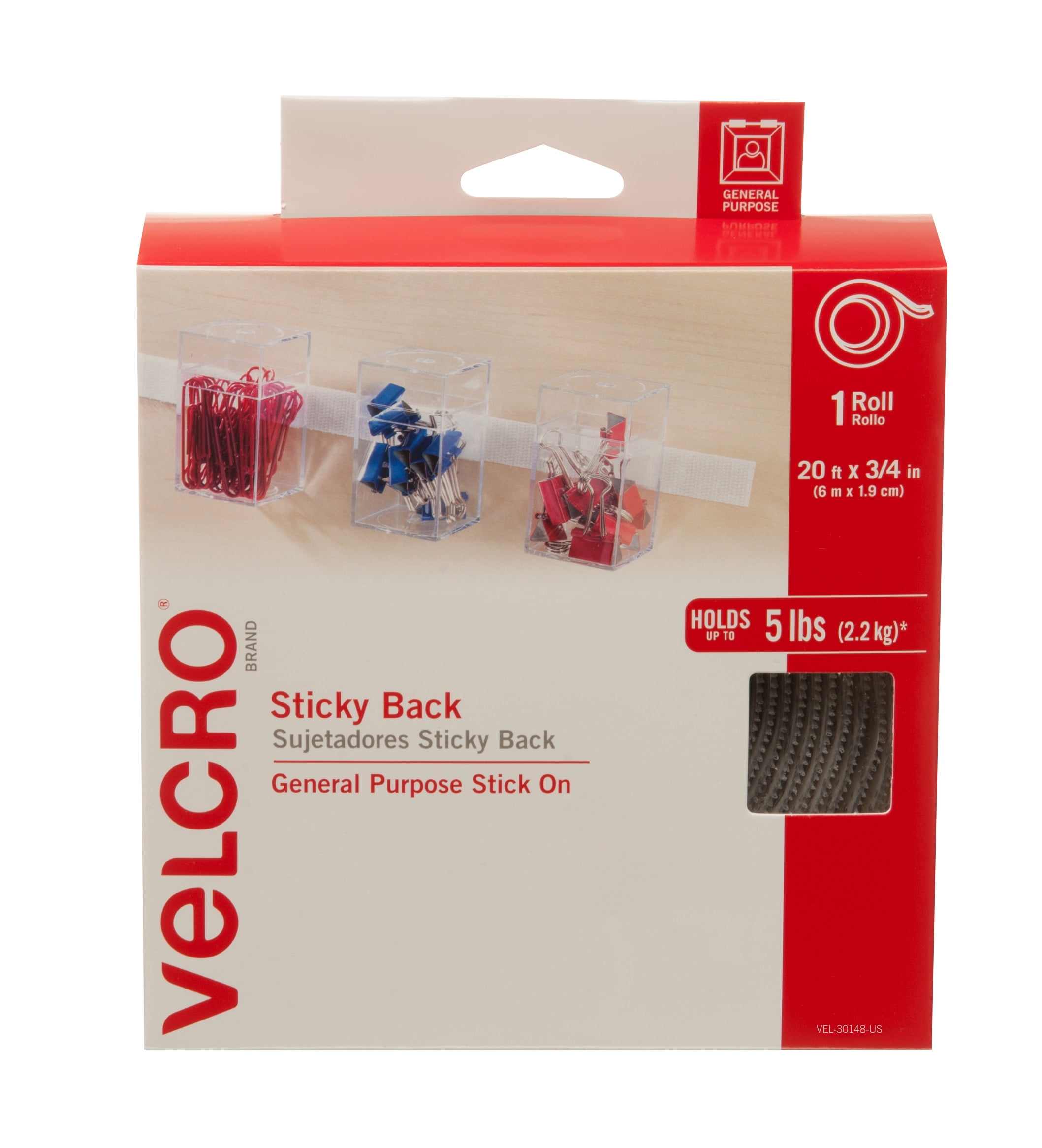 VELCRO Brand Heavy Duty Fasteners | 4x2 Strips with Adhesive 8 Sets |  Holds 10 lbs & Mounting Squares | Pack of 20 | 7/8 White | Adhesive Sticky