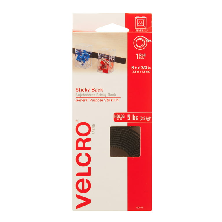 Velcro Sticky Back Squares, 7/8- Clear