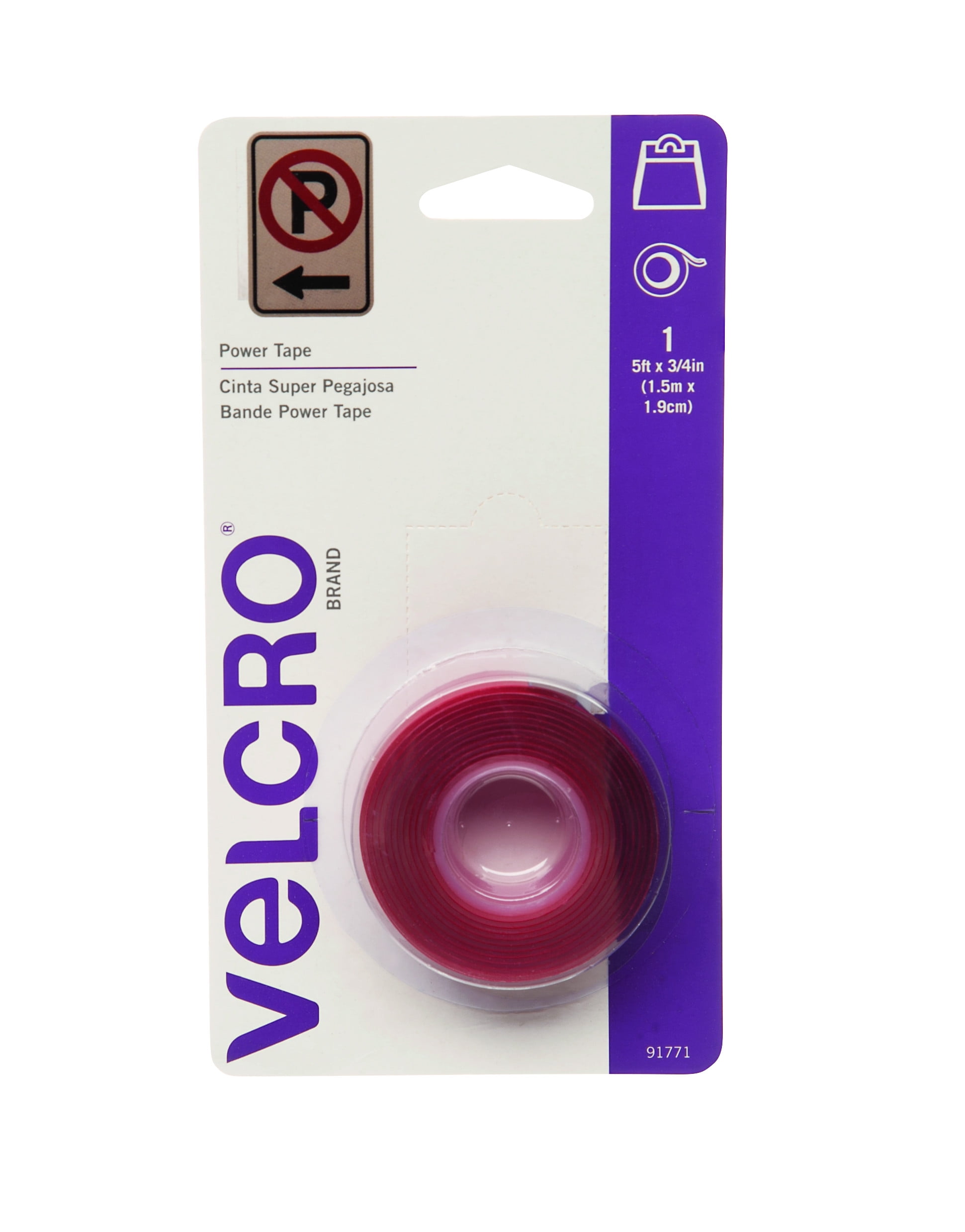 VELCRO Brand Sticky Back Tape Roll Hook and Loop Adhesive Strips, Clear,  50ft x 3/4in