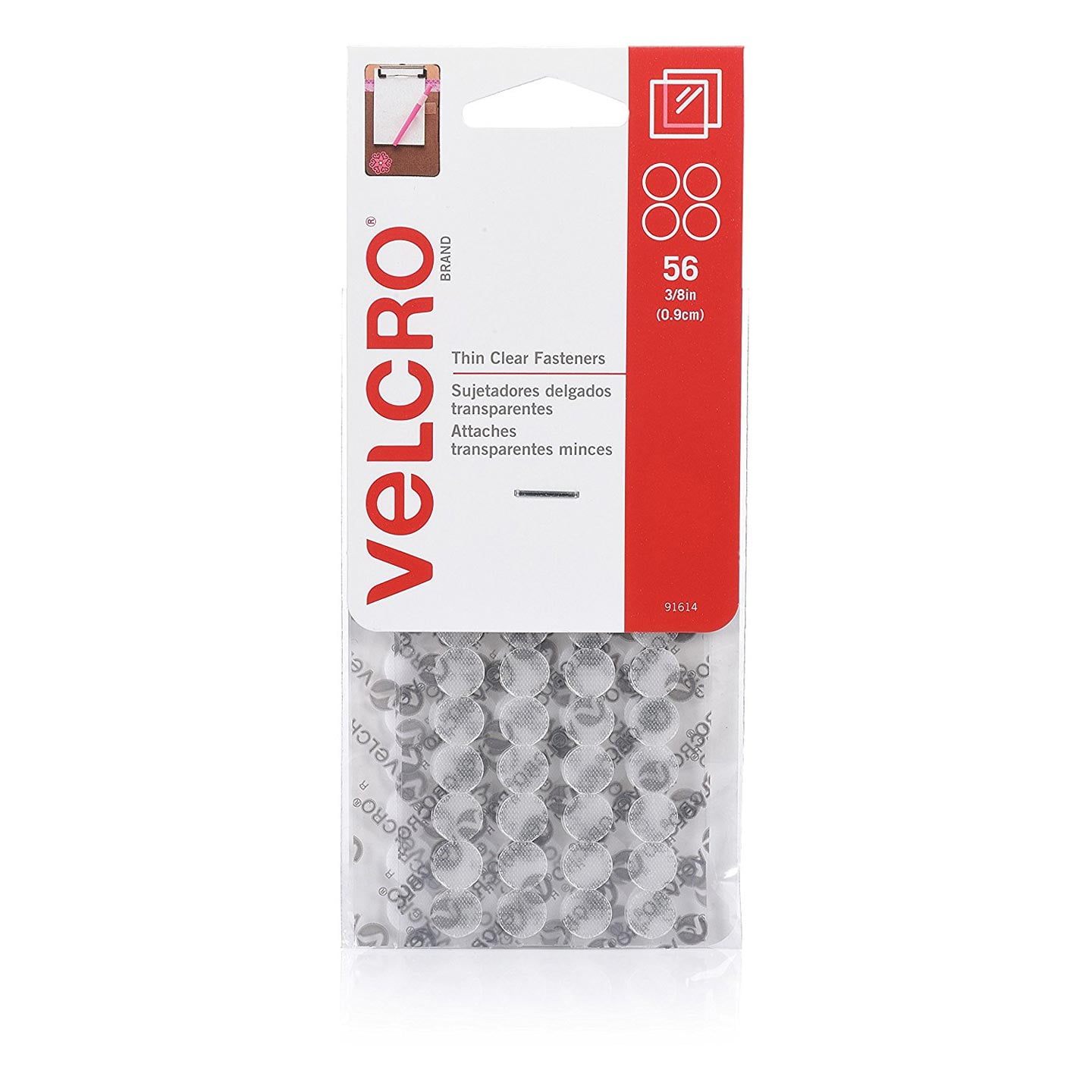 VELCRO Brand - Thin Clear | Purpose/ Low Profile | Perfect for Home, Classroom or Office, 3/8in Circles Clear 56 -
