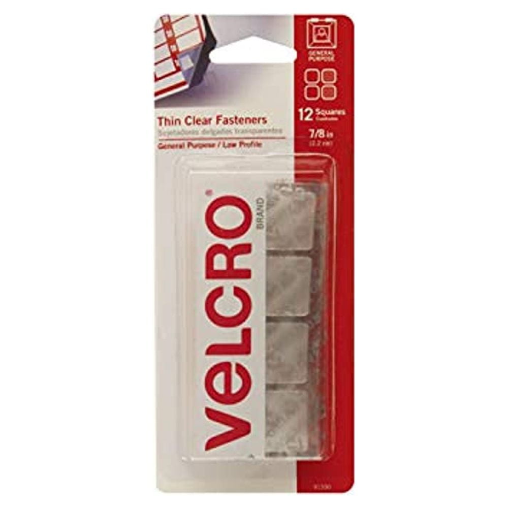 Velcro Brand - Sticky Back - 7/8 Squares 12 Sets - Clear