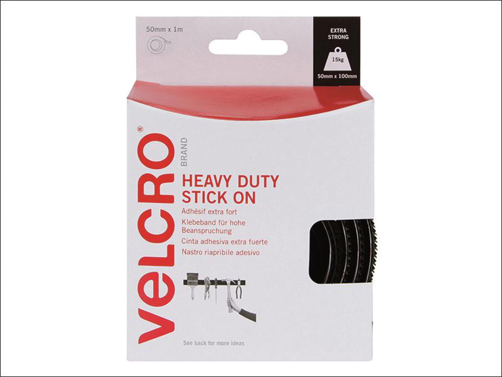 VELCRO Brand - VELCRO Brand Heavy-Duty Stick On Tape 50mm x 1m White