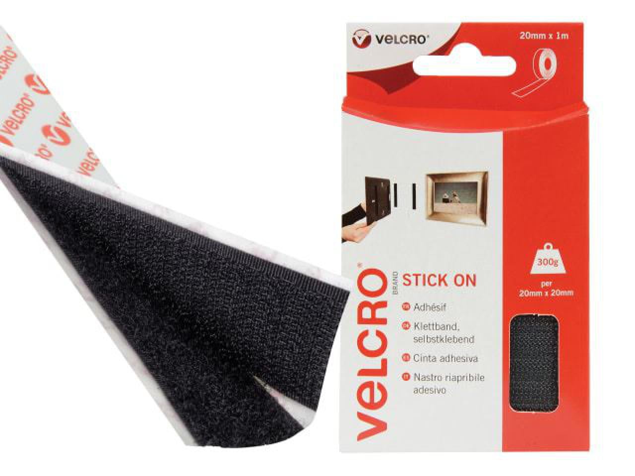 VELCRO Brand - VELCRO® Brand Stick On Tape 20mm x 1m Black