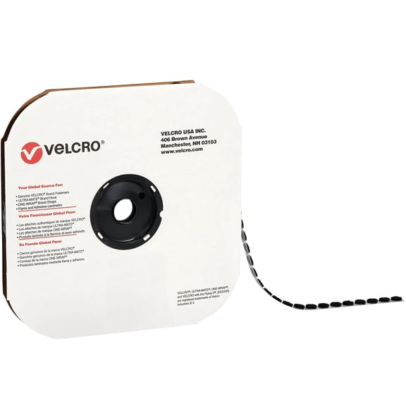VELCRO® Brand - Hook, 3/4" Dots, Black, Roll Of 1,028