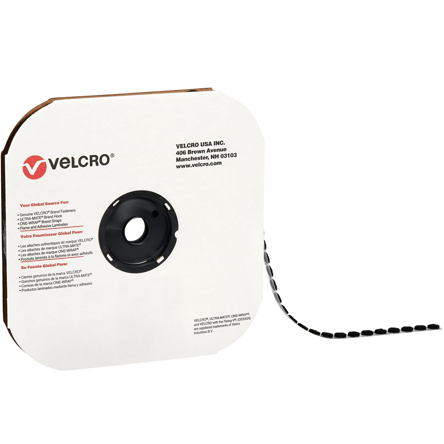 VELCRO® Brand - Loop, 3/4" Dots, Black, Roll Of 1,028