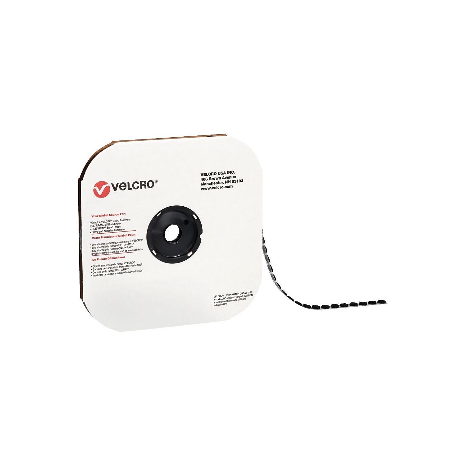 VELCRO® Brand - Loop, 7/8" Dots, Black, Case Of 900