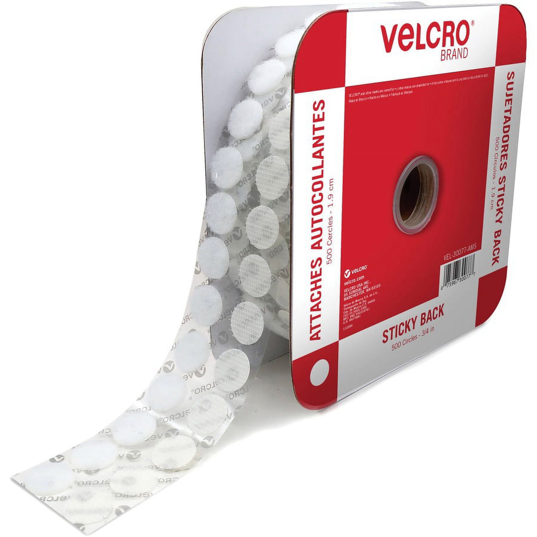 VELCRO Brand Sticky Back Hook and Loop Fasteners Adhesive Tape  Cut-to-Length 24in x 3/4in Roll White 