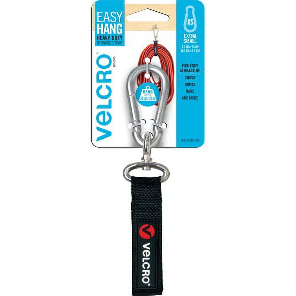 VELCRO Heavy Duty Storage Strap - 1 Each - Extra Small (XS) - Carabiner Attachment - 0.8 VELCRO Heavy Duty Storage Strap - 1 Each - Extra Small (XS) - Carabiner Attachment - 0.8