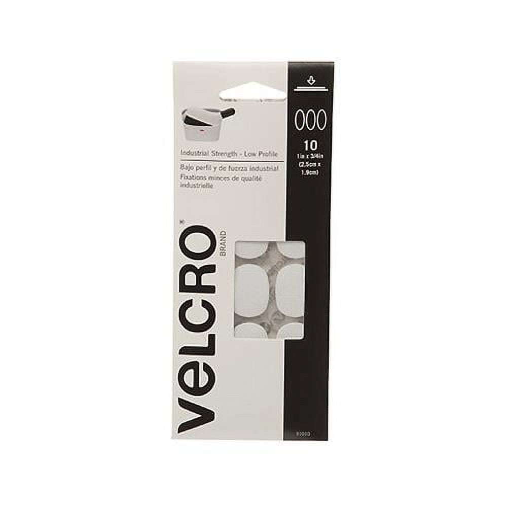 VELCRO Industrial Strength Low Profile Fasteners in White-1 x 3/4 Spots, 6 Packs