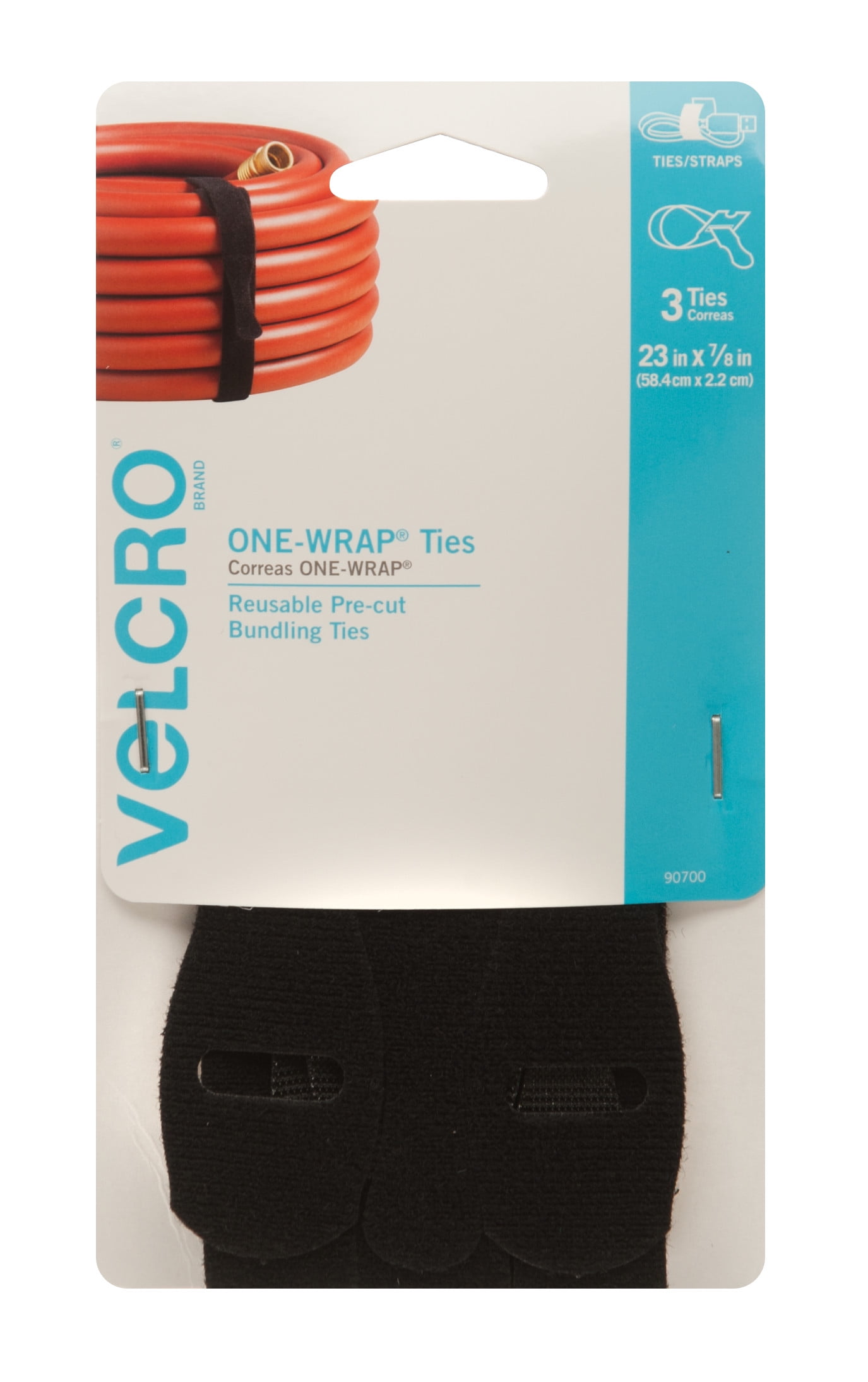 Velcro Marca ONE-WRAP – 25 yard rollo 1/2 Amplio, color negro