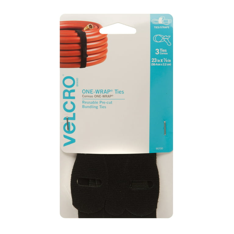 VELCRO Brand ONE-WRAP Ties 23in x 7/8in Ties, Black - 3 ct.