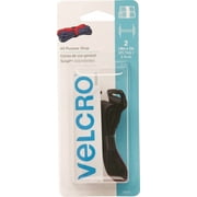 VELCRO Brand All-Purpose Straps | Strong & Reusable | Perfect for Fastening Wires & Organizing Cords | Black, 18in x 1in | 2 Count
