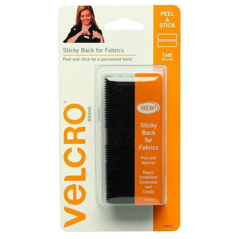 VELCRO 24 in. x 3/4 in. 6/24 Sleek and Thin Stick On Tape Black