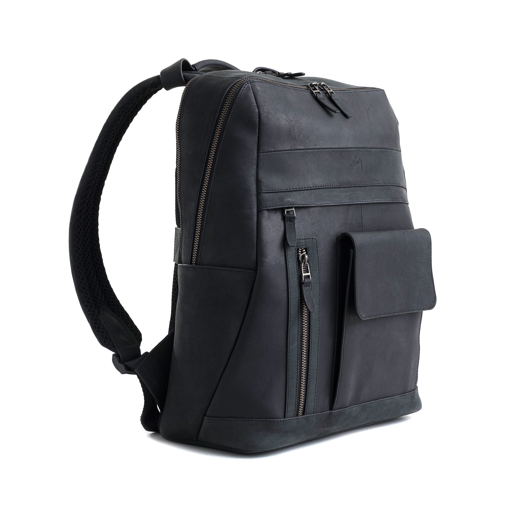 VELEZ Black Top Grain Leather Backpack for Men Daypack Vintage Laptop Walmart