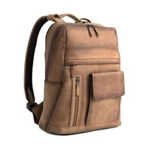 VELEZ Brown Top Grain Leather Backpack for Men Daypack Vintage Laptop Bag