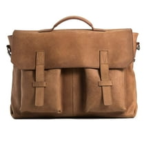 VELEZ Brown Top Grain Leather Vintage Laptop Bags for Men Briefcase Messenger Bag
